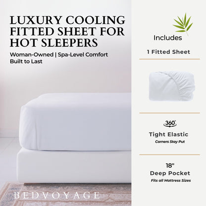 Bamboo Fitted Sheet - White