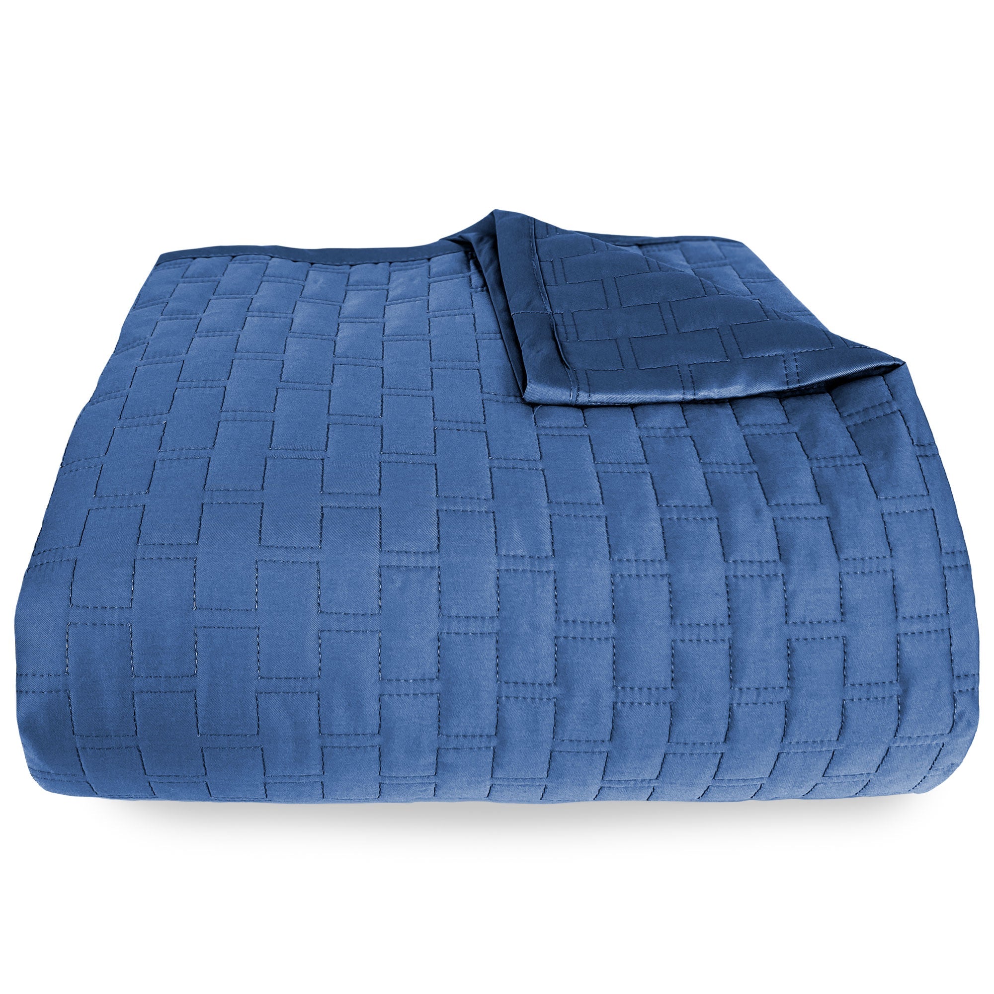 Bamboo Quilted Coverlet- Indigo