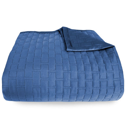 Bamboo Quilted Coverlet- Indigo