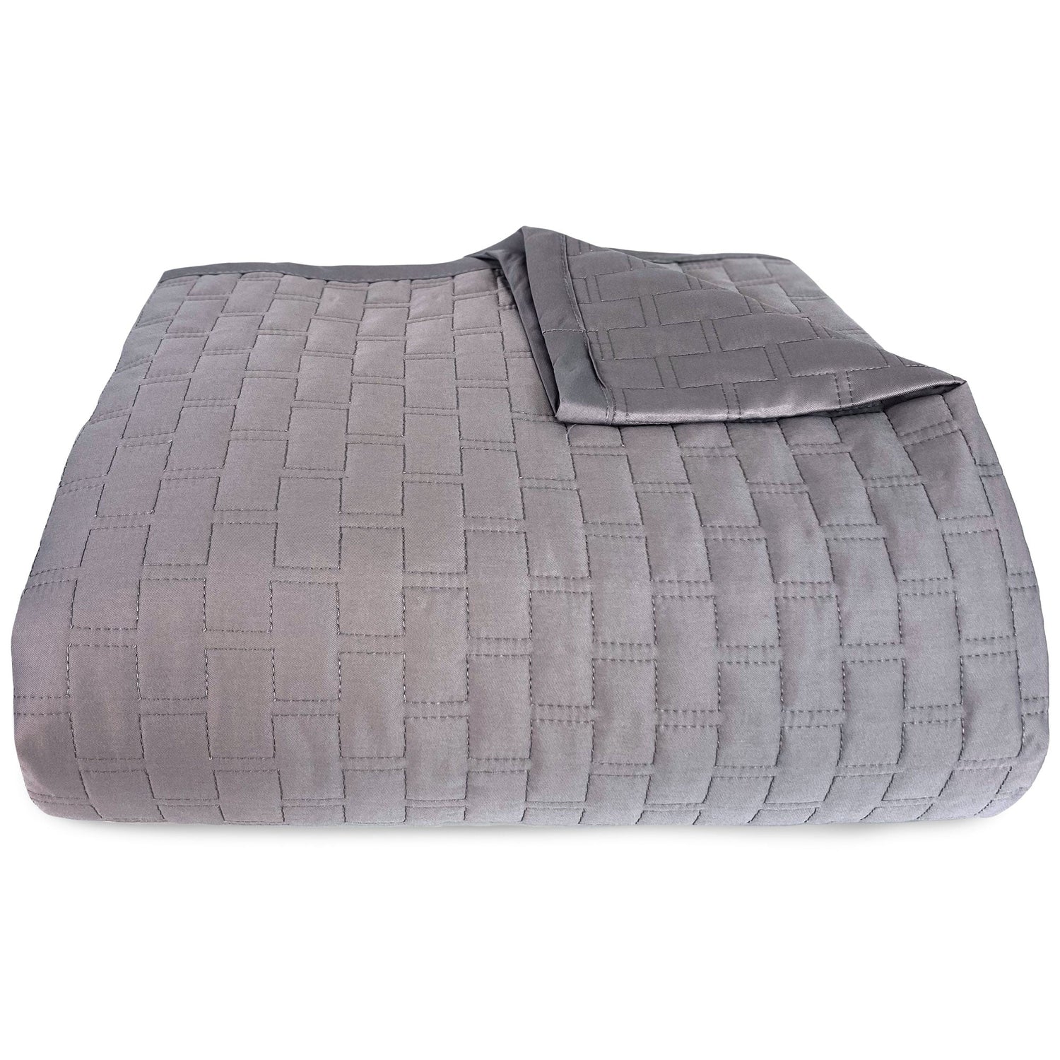 Bamboo Quilted Coverlet - Platinum