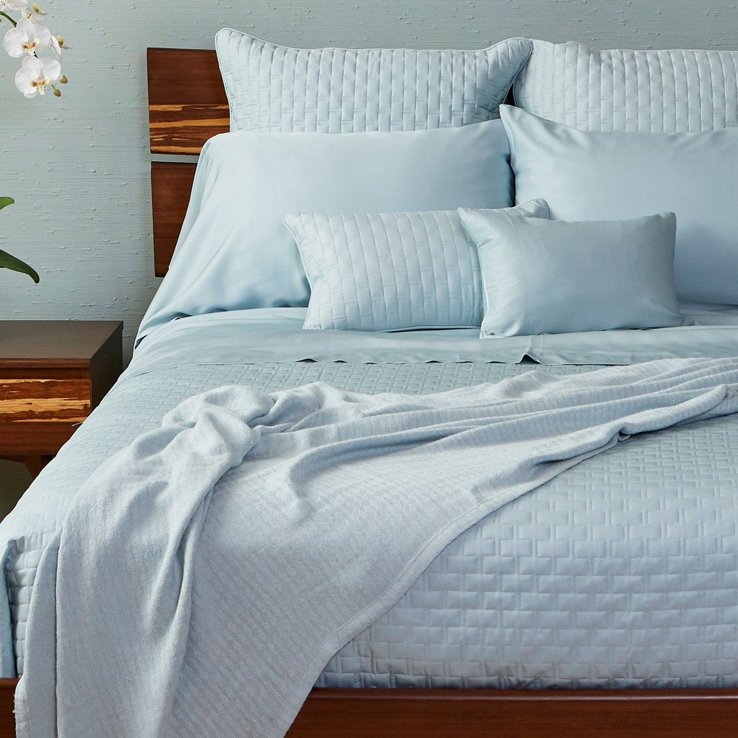 Bamboo Quilted Coverlet- Sky - Final Sale/No Returns