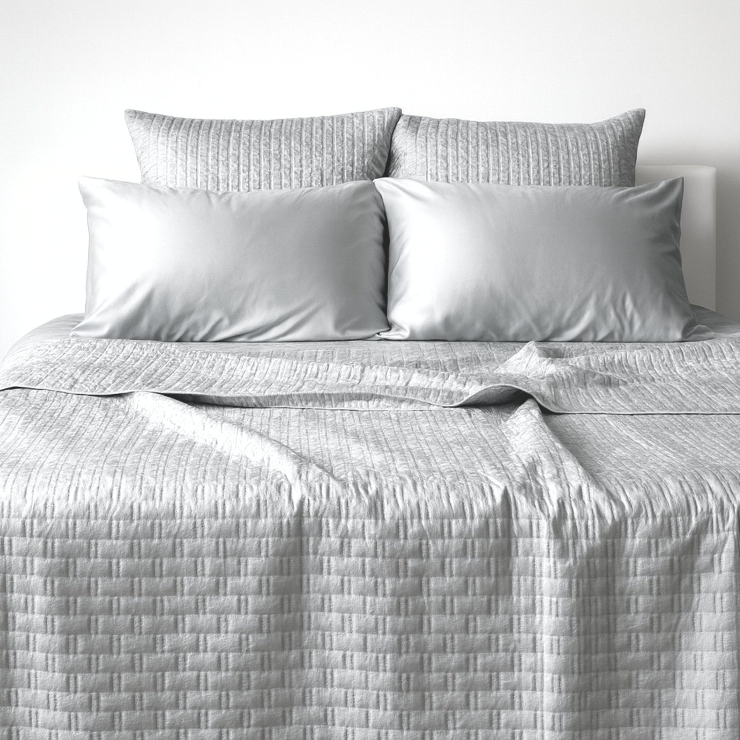 Bamboo Quilted Coverlet- Stone