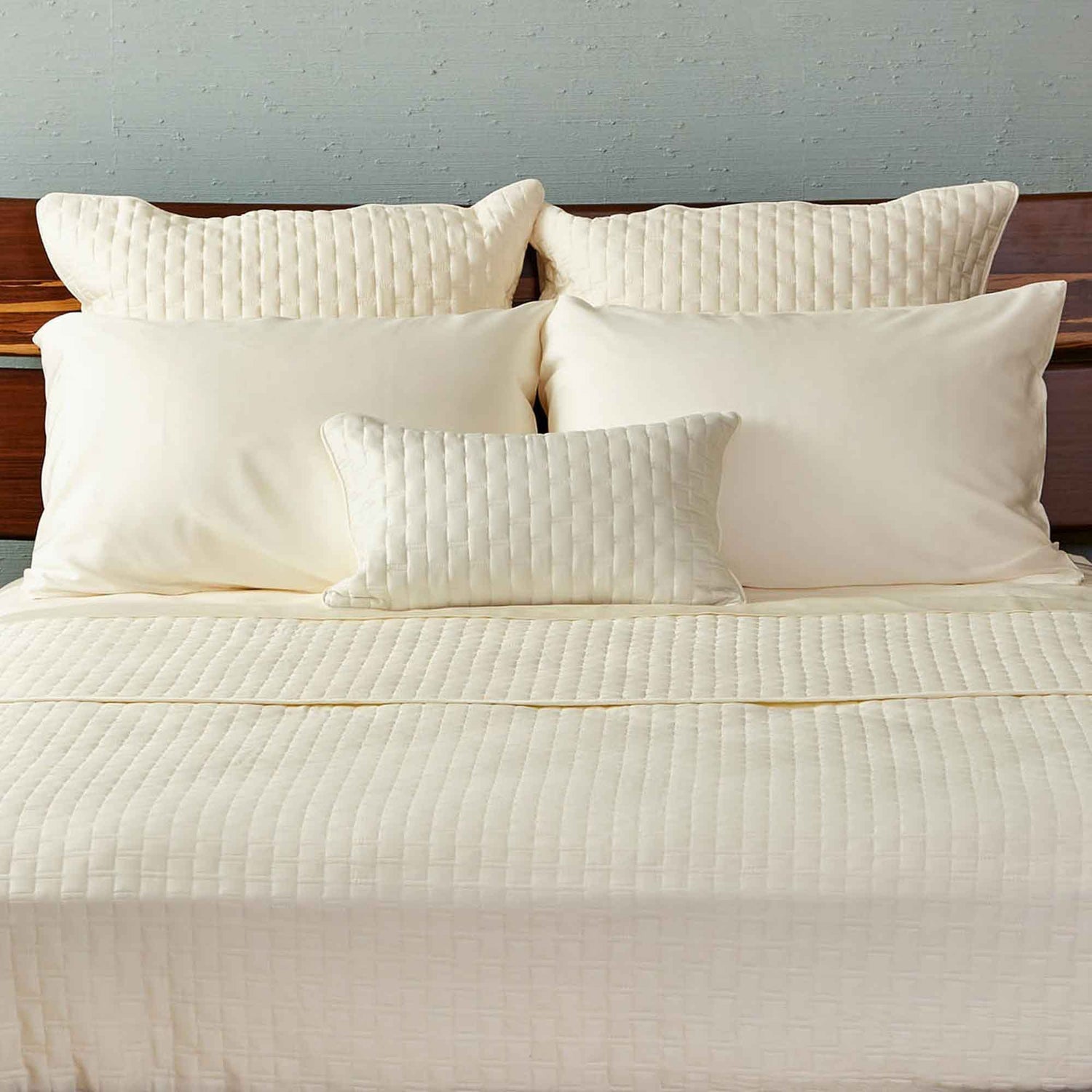 Bamboo Quilted Decorative Pillow - Ivory