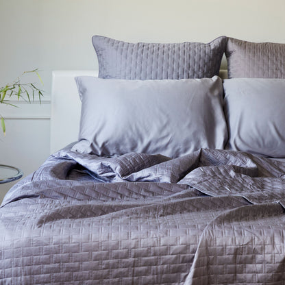 Bamboo Quilted Euro Sham 1 Piece - Platinum