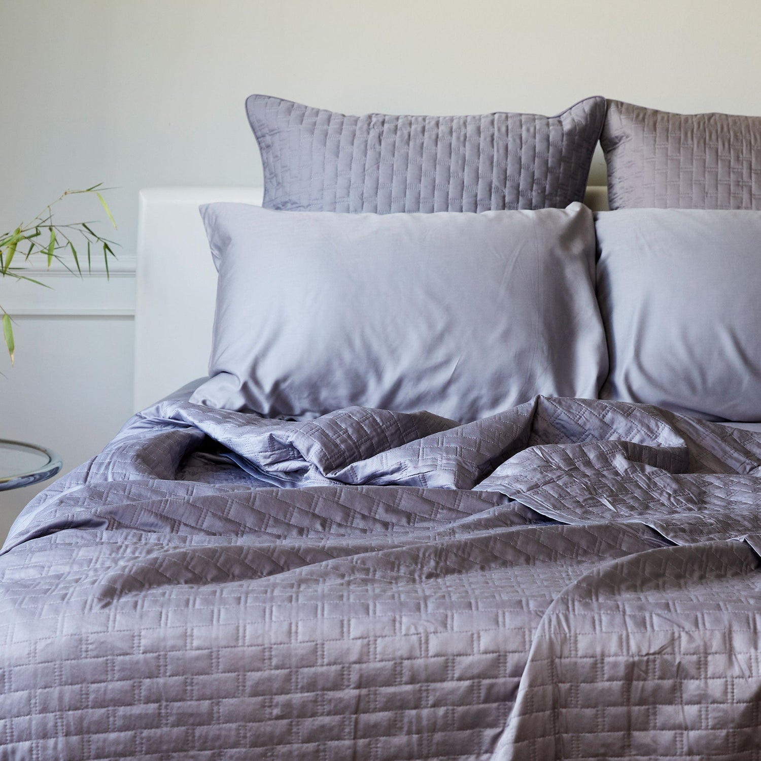 Bamboo Quilted Euro Sham 1 Piece - Platinum