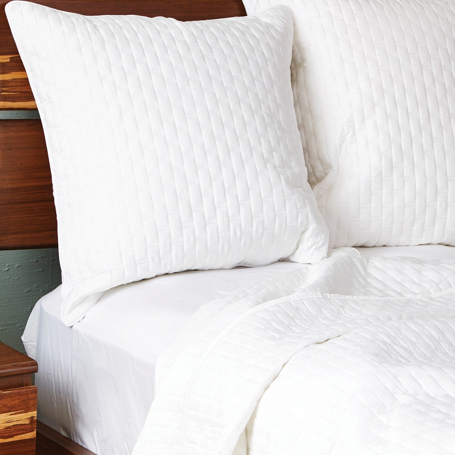 Bamboo Quilted Euro Sham 1 Piece - White
