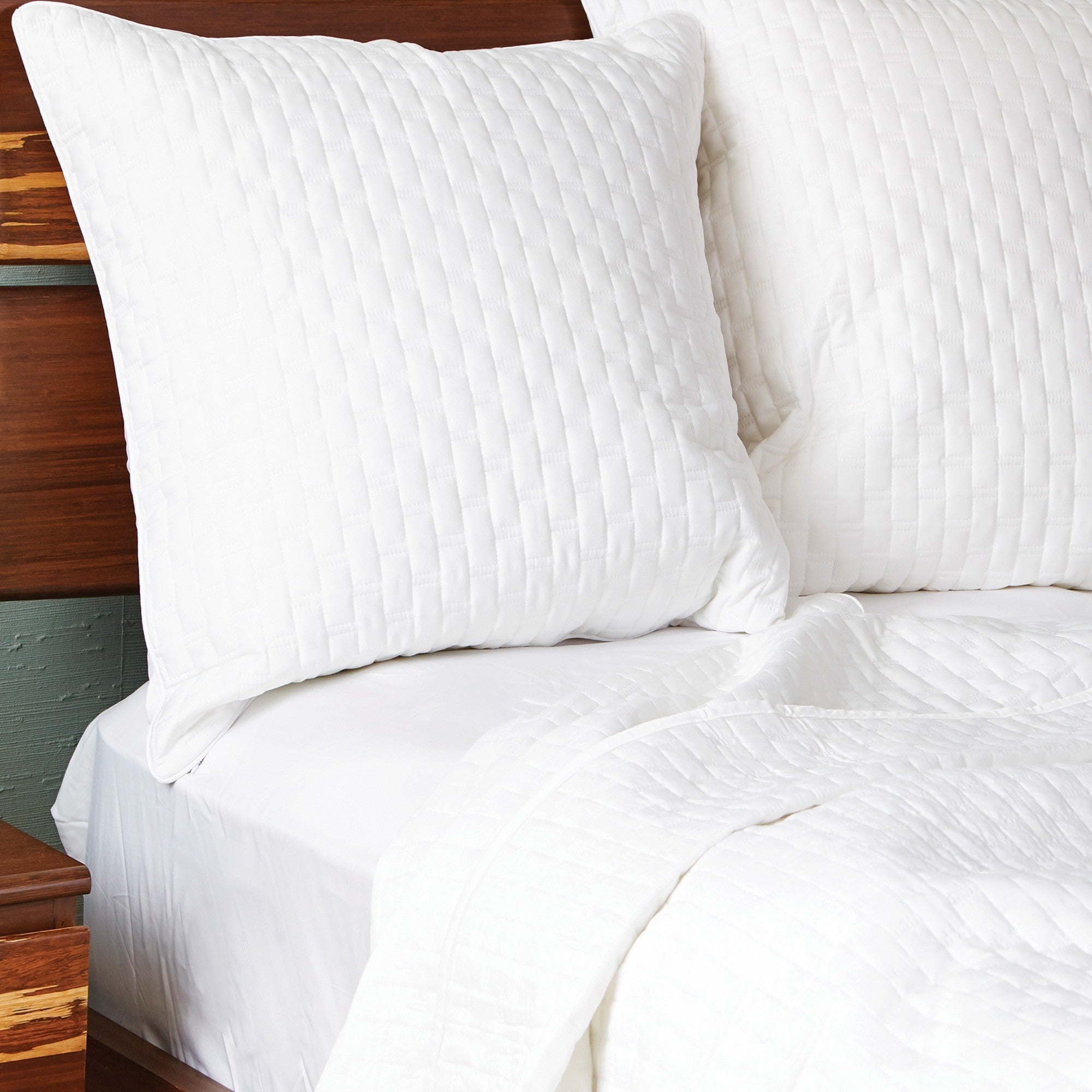 Bamboo Quilted Euro Sham 1 Piece - White