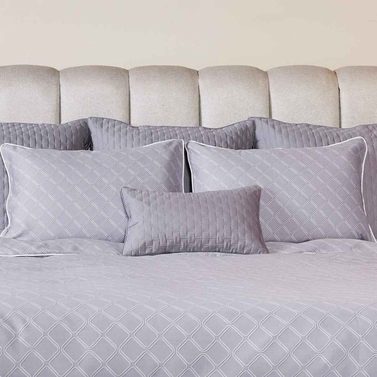 Bamboo Quilted Decorative Pillow - Platinum