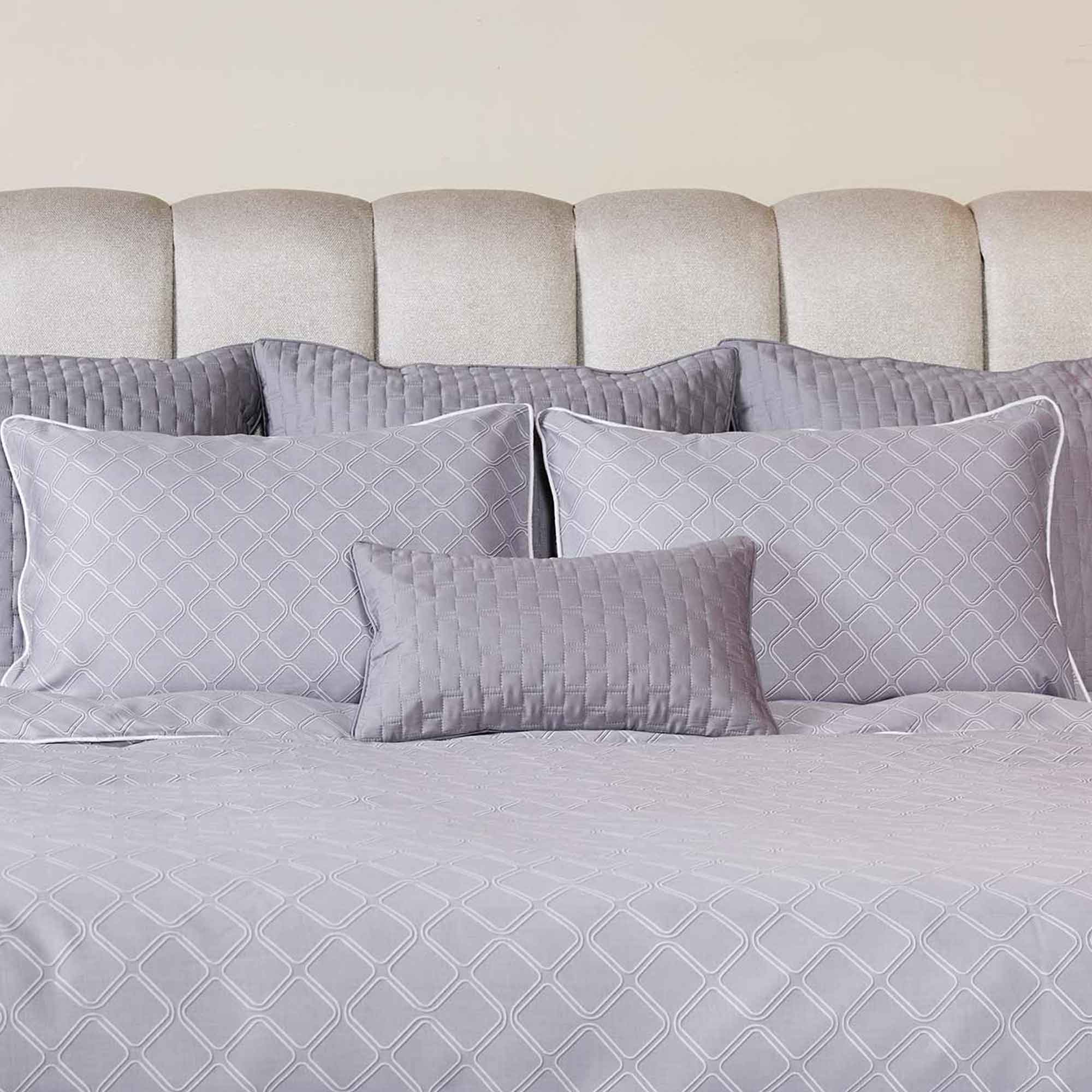 Bamboo Quilted Decorative Pillow - Platinum