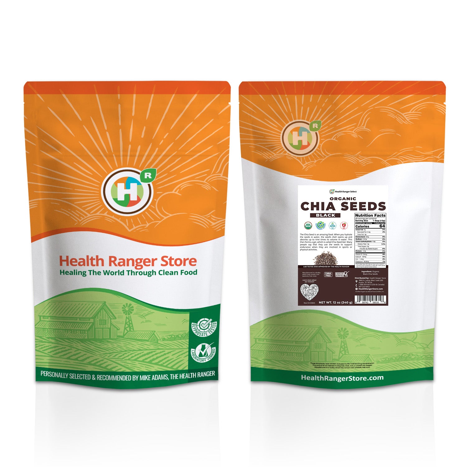 Organic Black Chia Seeds 12oz (340 g)