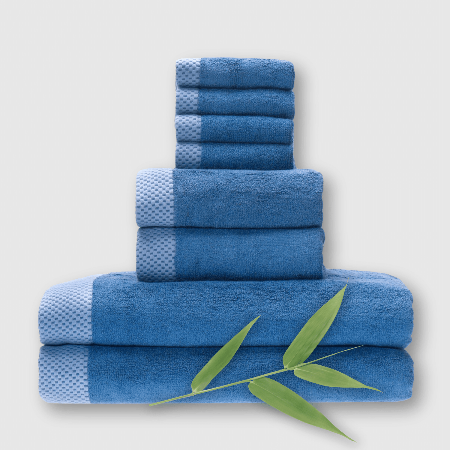 Bamboo 8 Piece Towel Sets - Indigo