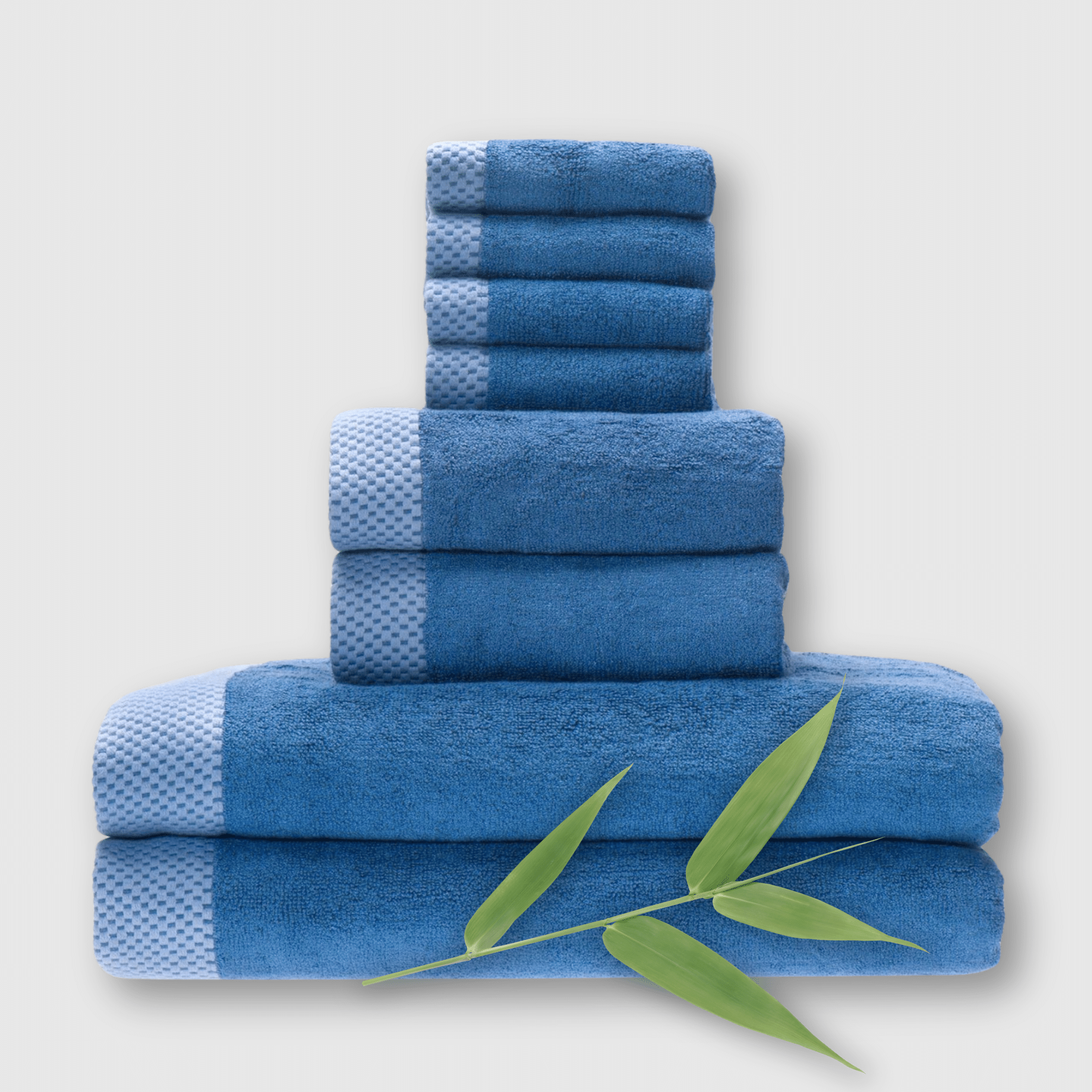 Bamboo 8 Piece Towel Sets - Indigo