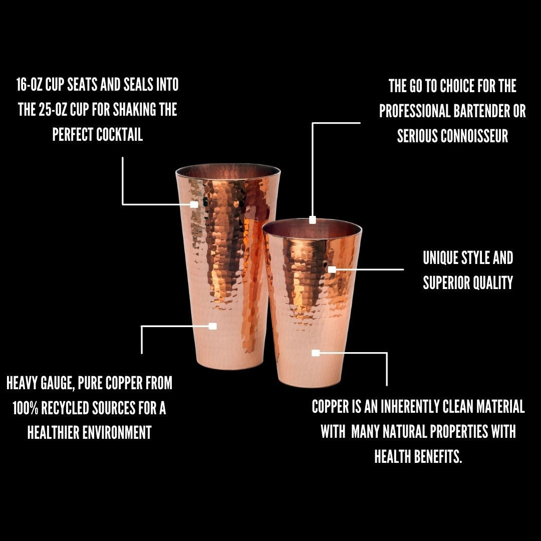 Boston Copper Cocktail Shaker Set