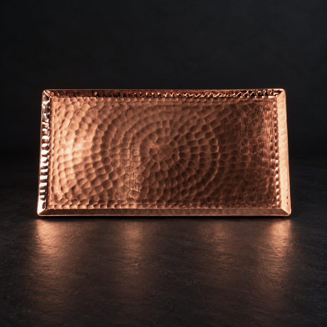 Chequer Copper Serving Tray