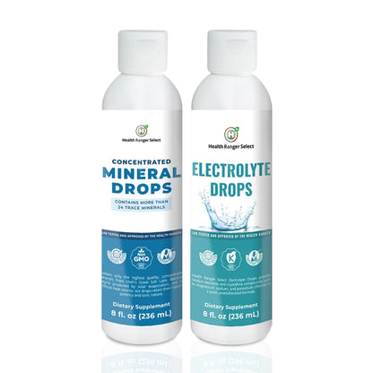 Concentrated Mineral drops (8 fl oz) + Electrolyte drops (8 fl oz) Combo Pack