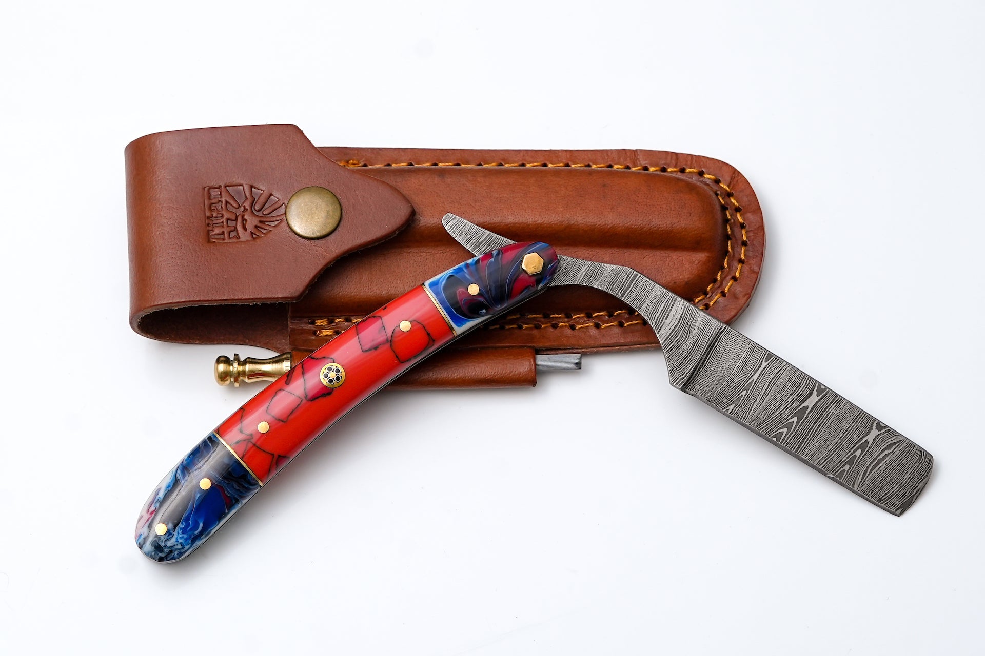 Damascus straight razor TK-500