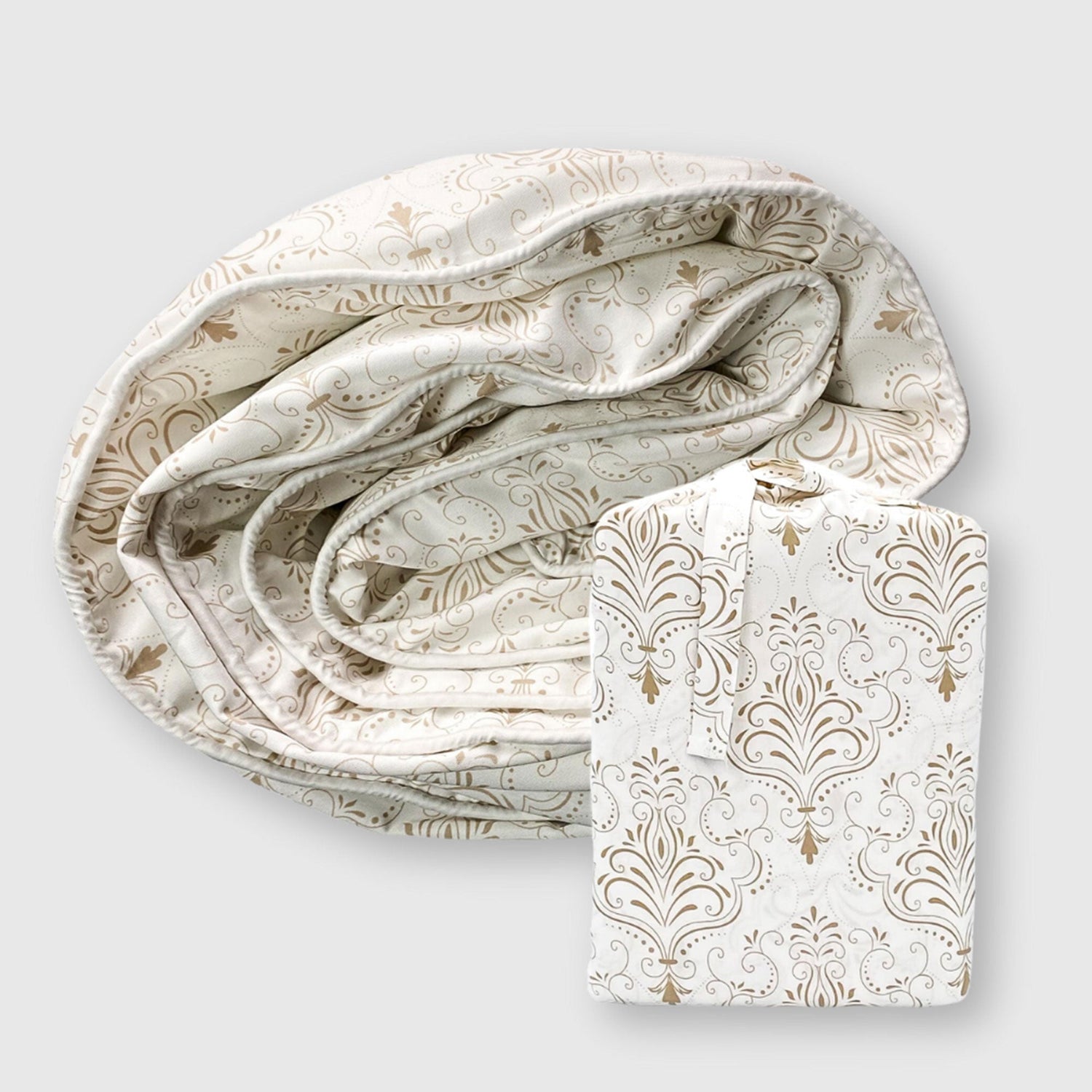 Bamboo Duvet Cover - Champagne Damask - Final Sale/No Returns