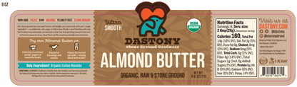 Organic Raw Almond Butter - 8 oz (227g)