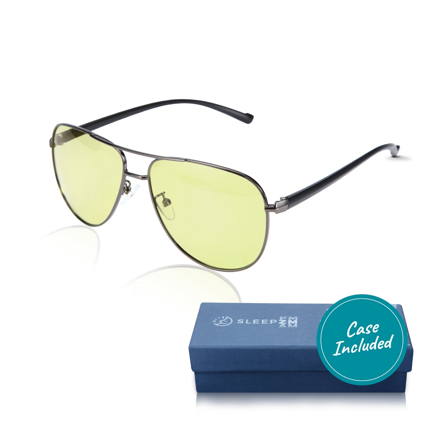 DaytimeMax Aviator Blue Blocking Glasses - Black &amp; Silver