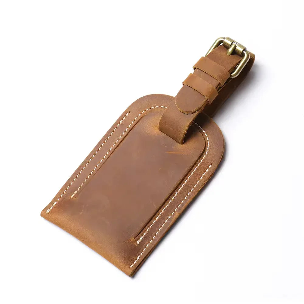 Full Grain Leather Luggage Tag