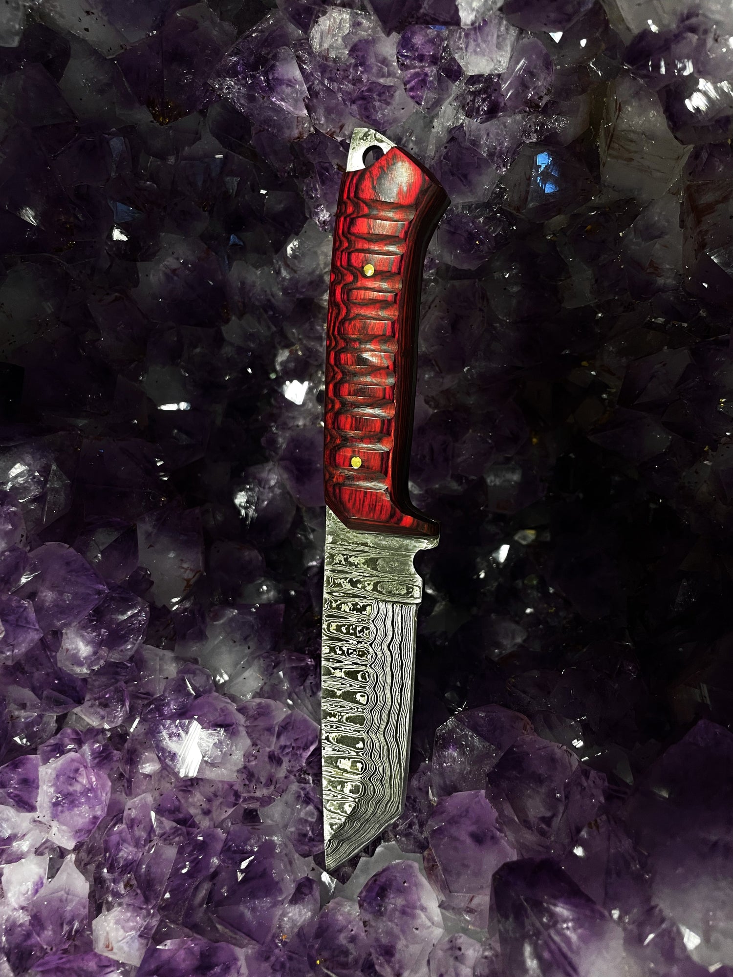 A 2. Titan Diver - Damascus steel/ EDC / cherry wood TD-275