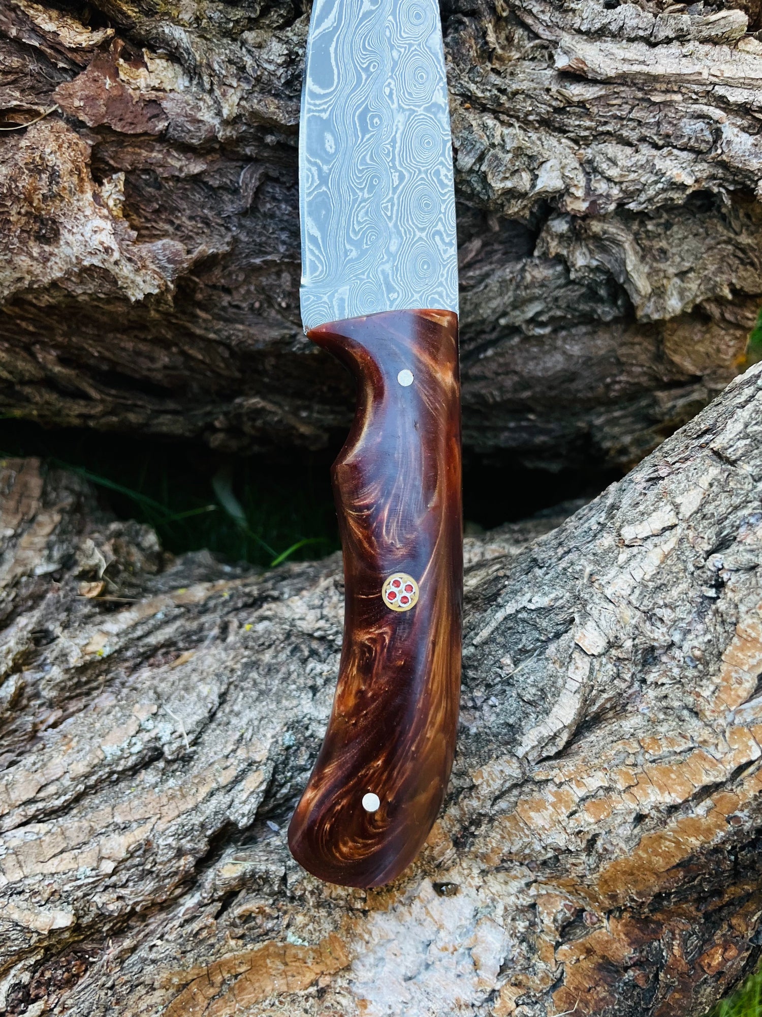 Hand forged knife, Damascus knife, Drop- Style blade, Acrylic Scales by Titan TK-053 (1)