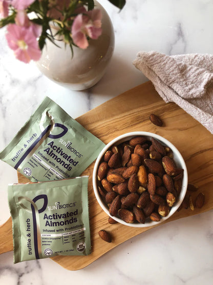 Sunbiotics Activated Almonds - Infused with Probiotics - Truffle &amp; Herb 1 oz (28g)