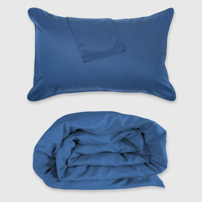 Bamboo Duvet Cover with Shams 3 Piece Set - Indigo