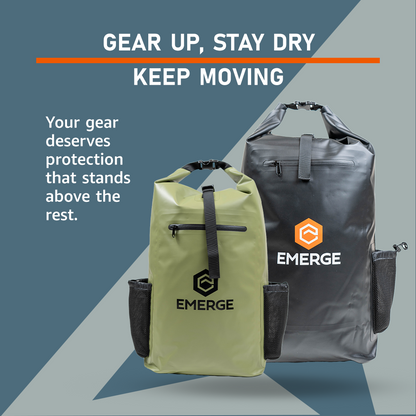 50L Heavy Duty Dry Bag w/ Straps - Black