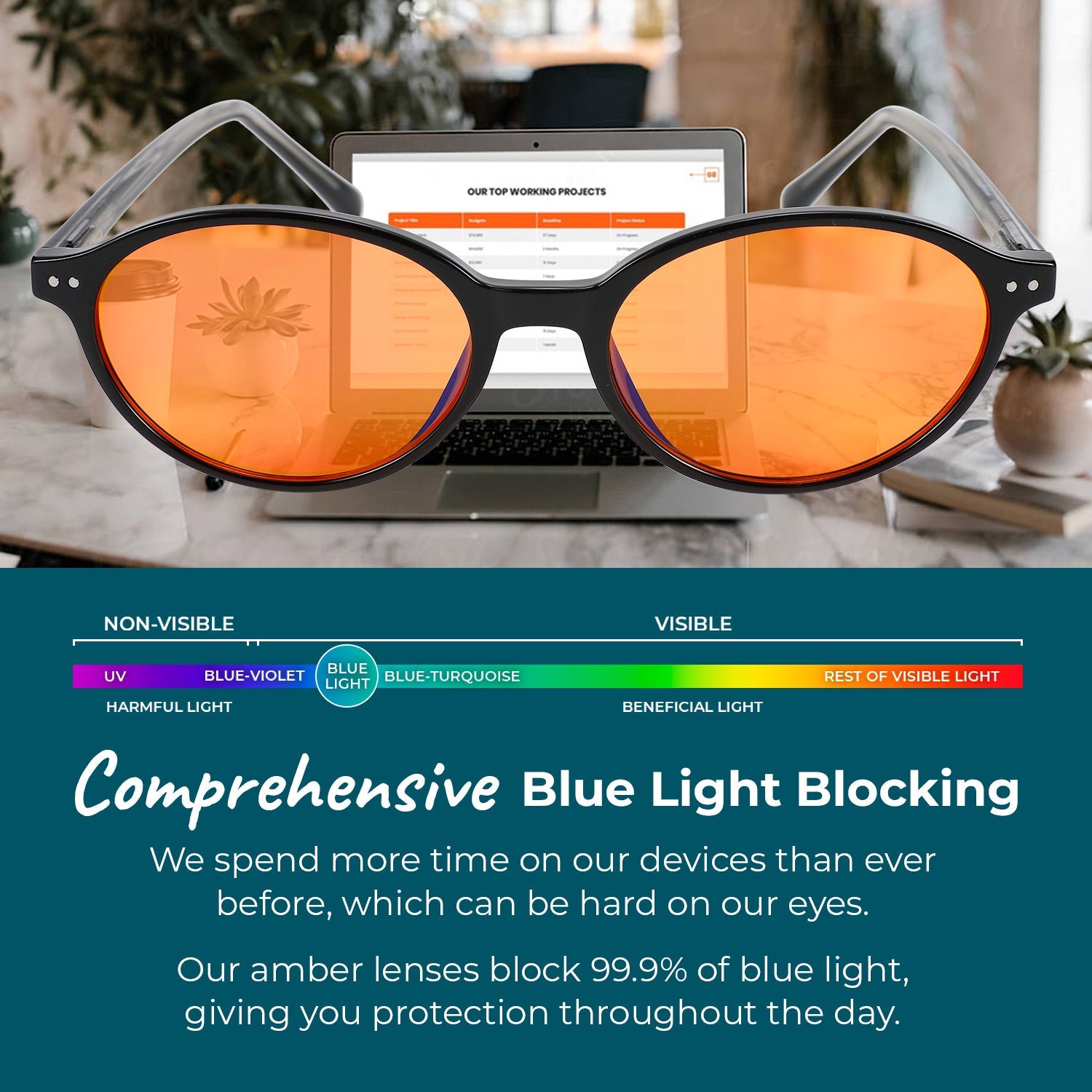 Night-time Ivy Blue Light Blocking Glasses - Black