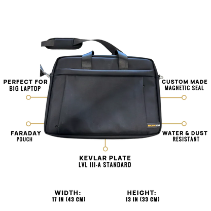 EscapeZone Bullet-Resistant IIIa Faraday Laptop Shoulder Bag