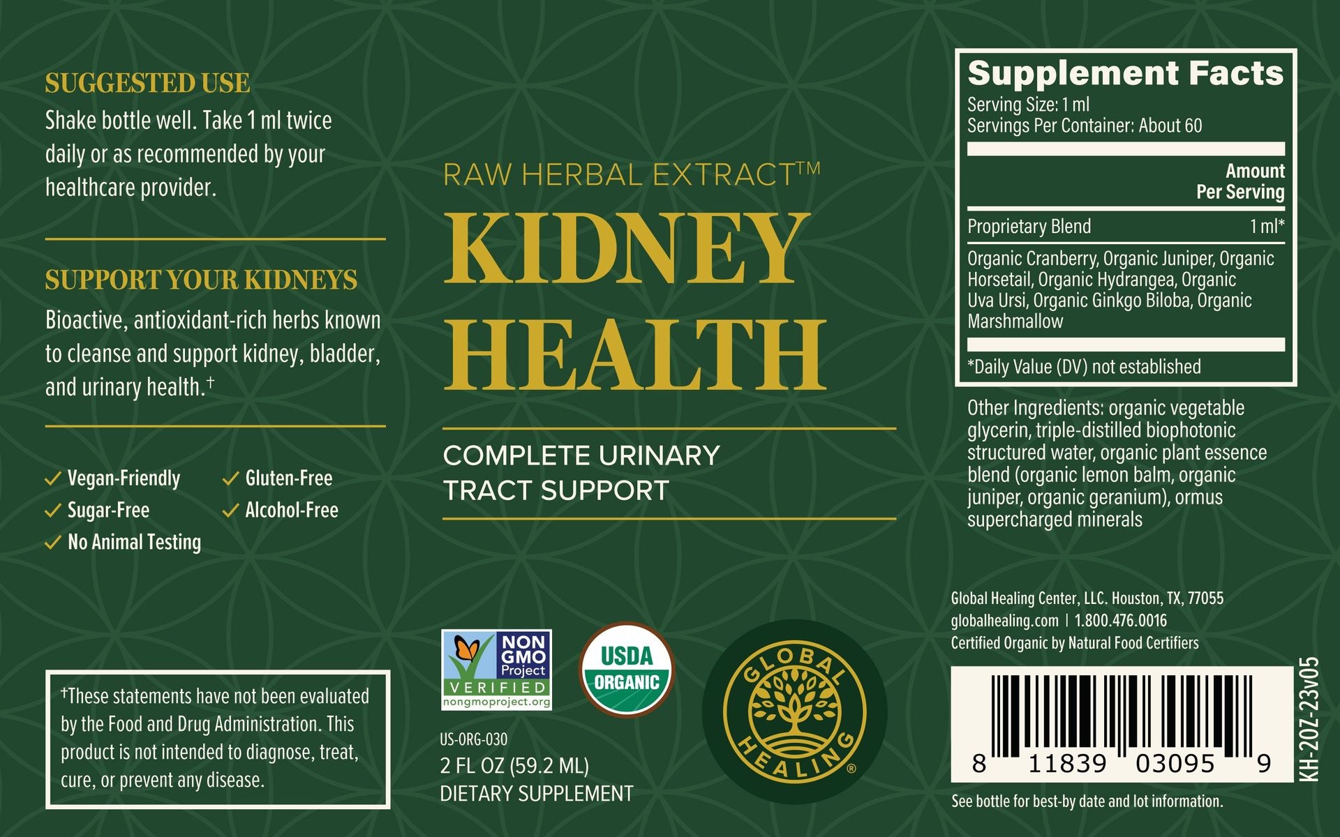 Plant-Based Kidney Health 2 fl oz (59.2 ml) – Health Ranger Store