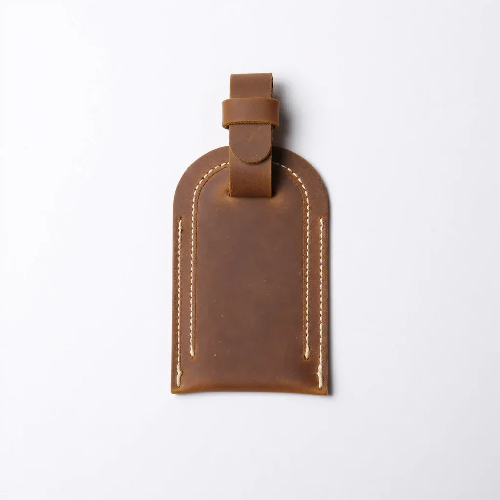 Full Grain Leather Luggage Tag