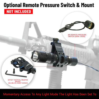 Powertac M5 Gen3 Tactical EDC Flashlight | 2030LM Super Bright | Auto-Magnetic Charge | IPX8 Waterproof &amp; 2M Drop Resistant | 1-Inch Picatinny Mount Compatible