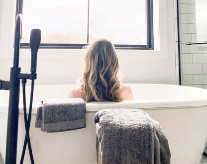 Melange Bamboo Cotton Bath Sheet / Beach Towel - Charcoal