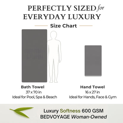 Melange Bamboo Cotton Bath Sheet / Beach Towel - Charcoal