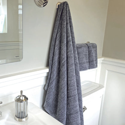 Melange Bamboo Cotton Bath Sheet / Beach Towel - Charcoal