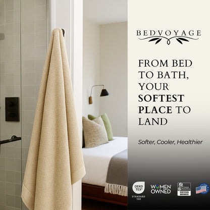 Bamboo Cotton Bath Sheet / Beach Towel - Sand