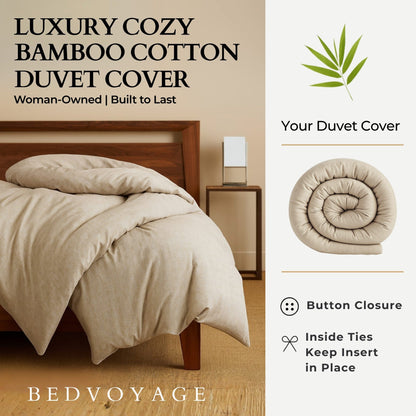 Bamboo Cotton Duvet Cover - Sand