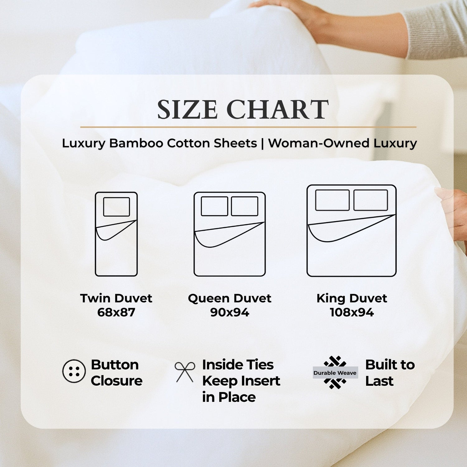 Bamboo Cotton Duvet Cover - Snow