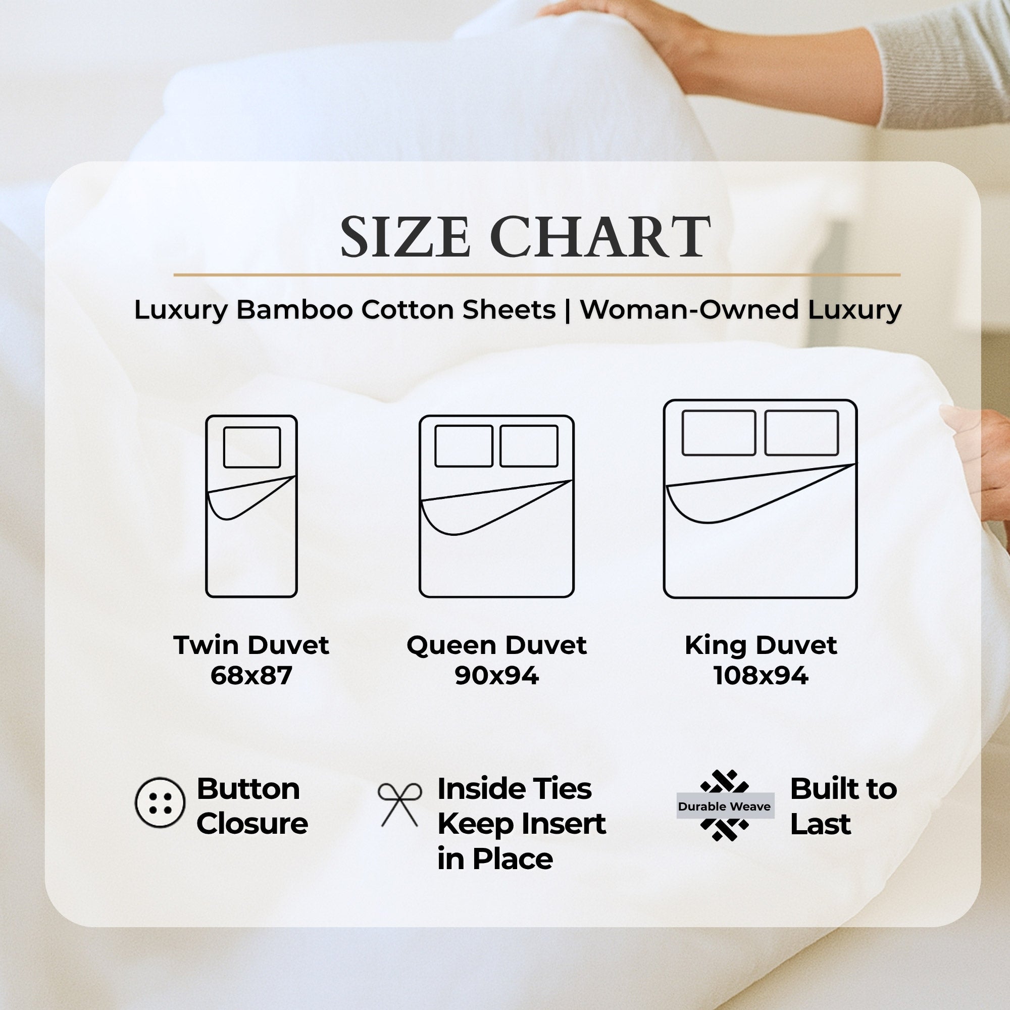 Bamboo Cotton Duvet Cover - Snow