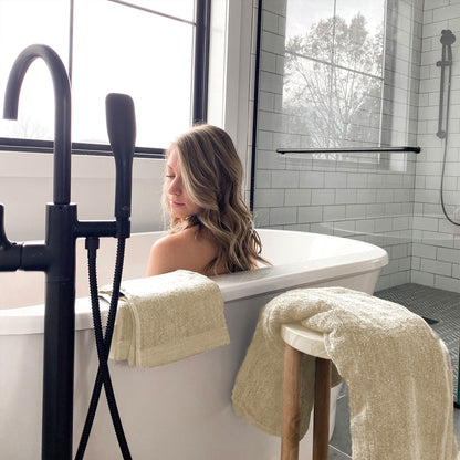 Bamboo Cotton Hand Towel 2pc Set – Sand