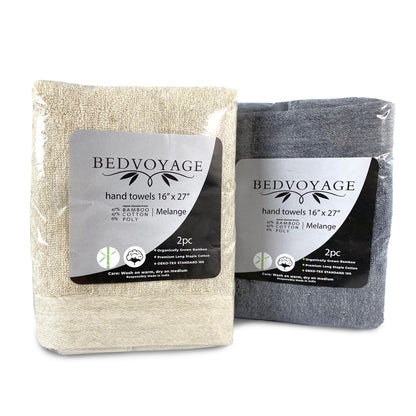 Bamboo Cotton Hand Towel 2pc Set – Sand