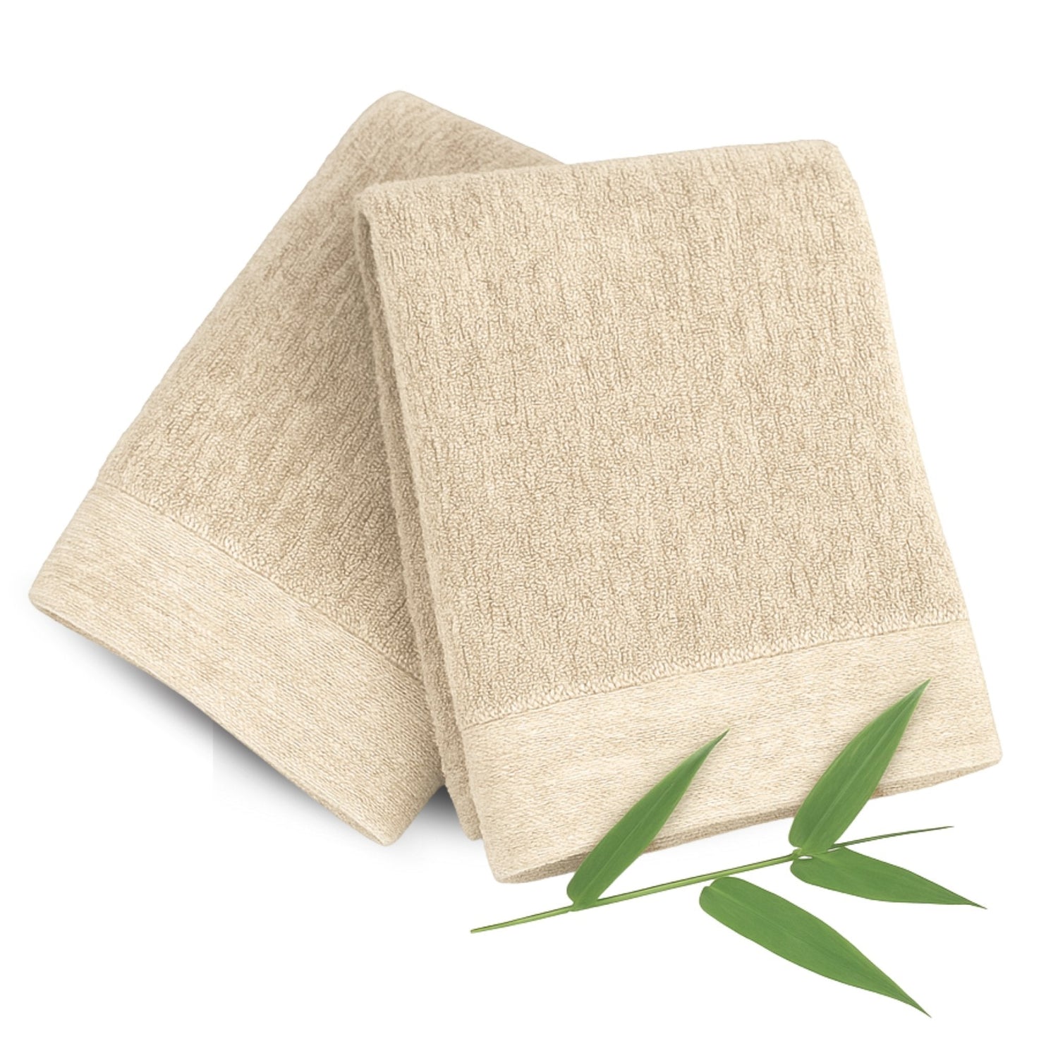 Bamboo Cotton Hand Towel 2pc Set – Sand