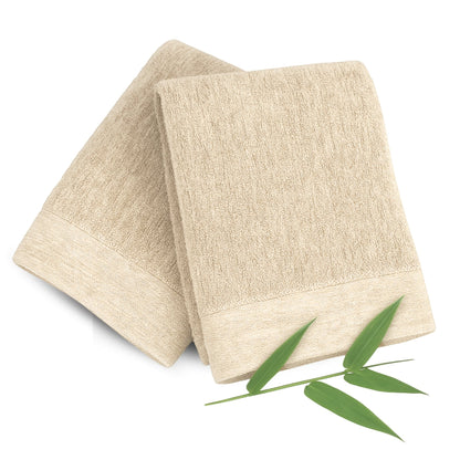 Bamboo Cotton Hand Towel 2pc Set – Sand