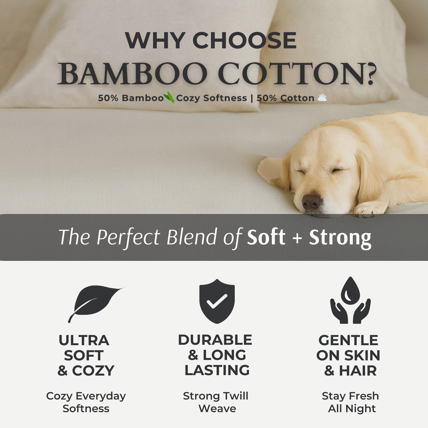 Bamboo Cotton Pillowcases - Sand