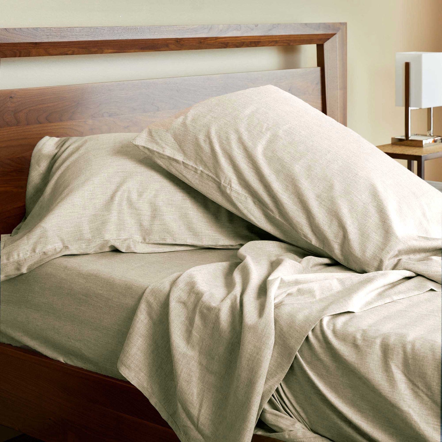 Bamboo Cotton Pillowcases - Sand