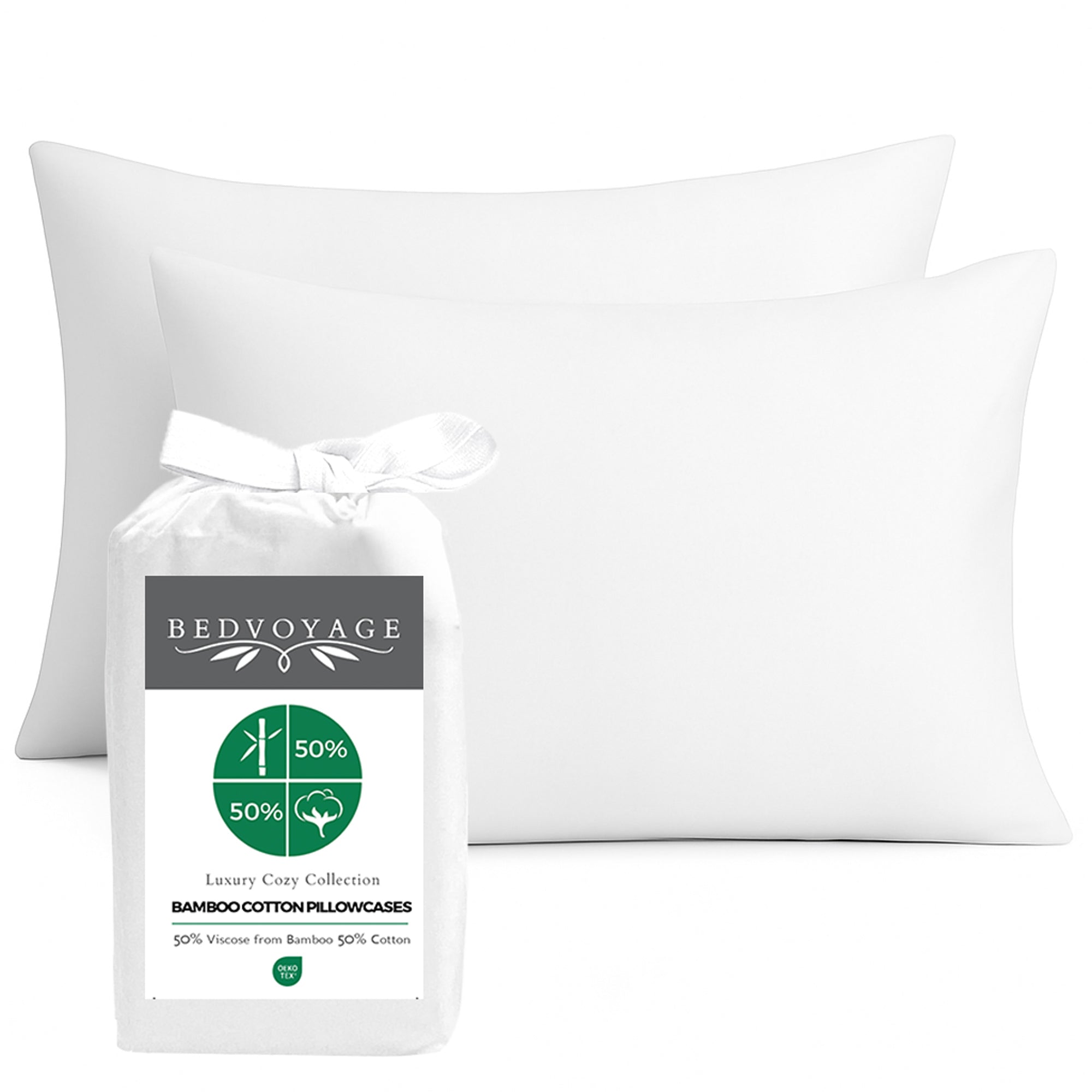 Bamboo Cotton Pillowcases - Snow