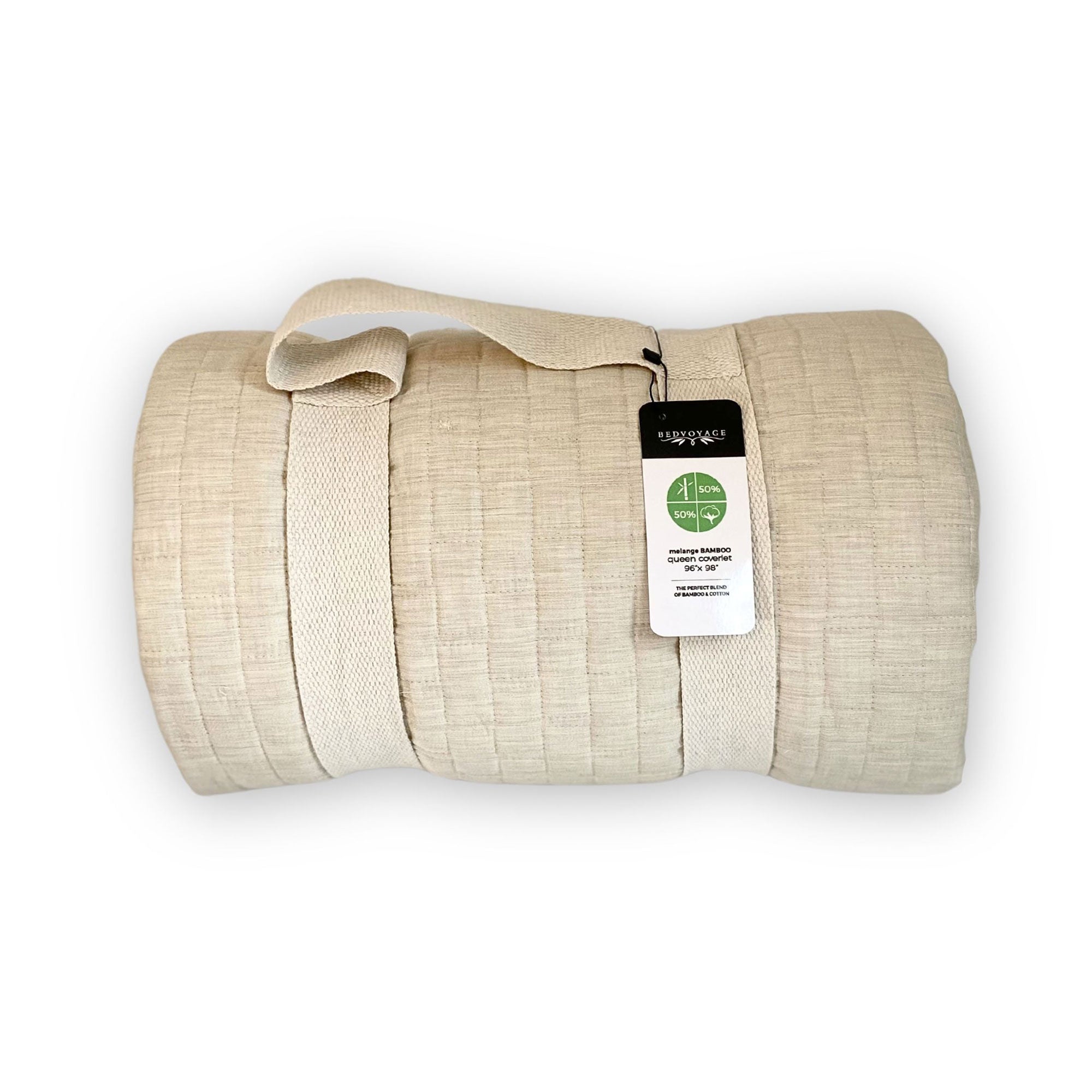 Bamboo Cotton Quilted Coverlet - Sand