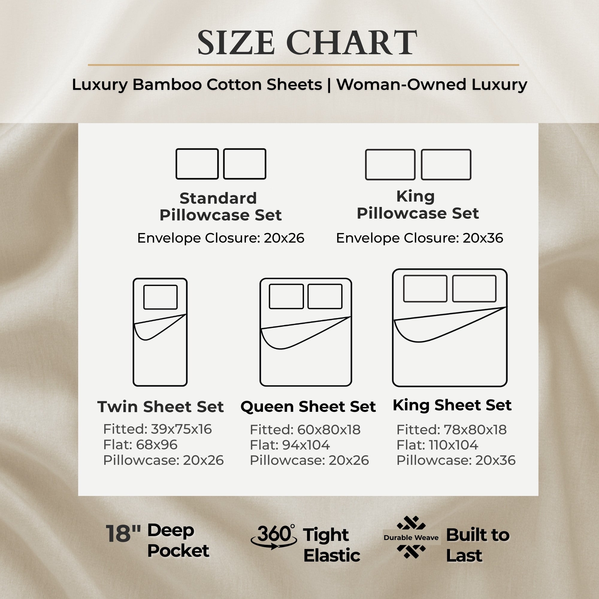 Bamboo Cotton Bed Sheets - Sand